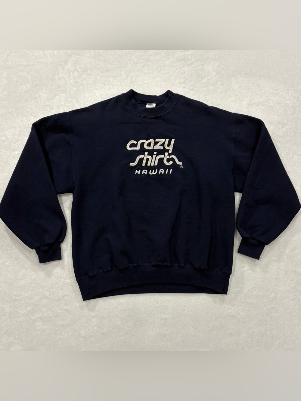 Rare Vintage 90s Crazy Shirt Hawaii Navy Blue Crew Neck Sweatshirt Men’s Size M
